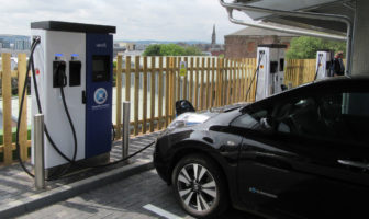 EV charging hub with solar and energy storage installed in Scotland