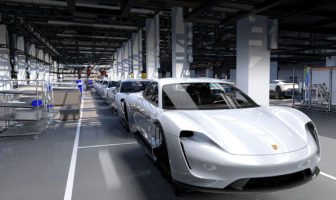 Porsche Taycan production line under construction
