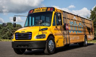 Iconic yellow US school buses go ‘green’ electric bus