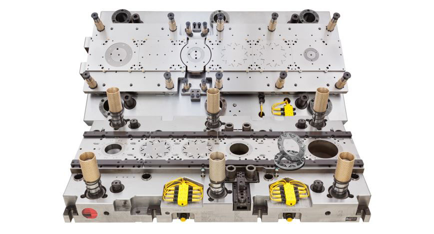 Picture of carbide progressive die for the EV market