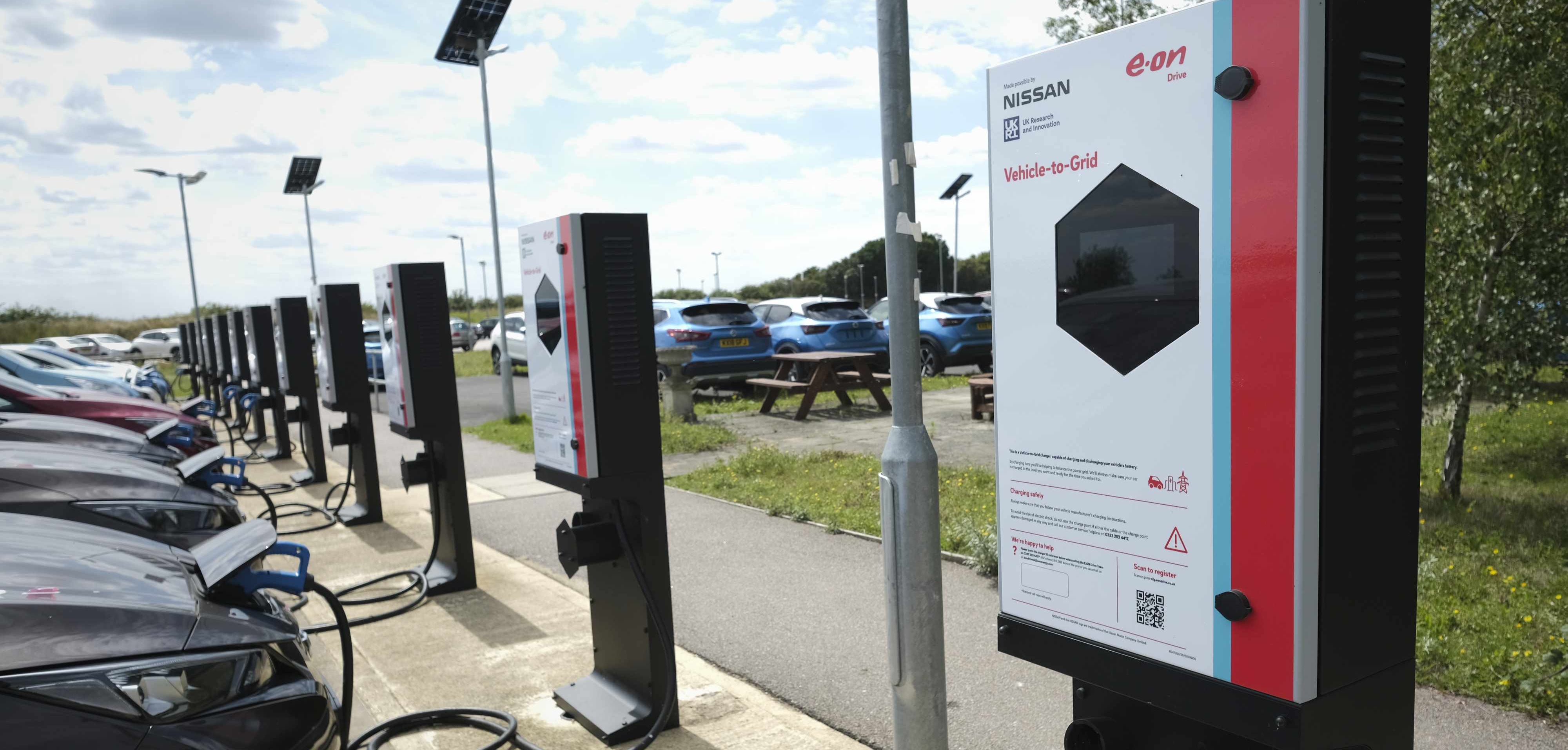 Nissan installs first largescale V2G chargers in UK Electric
